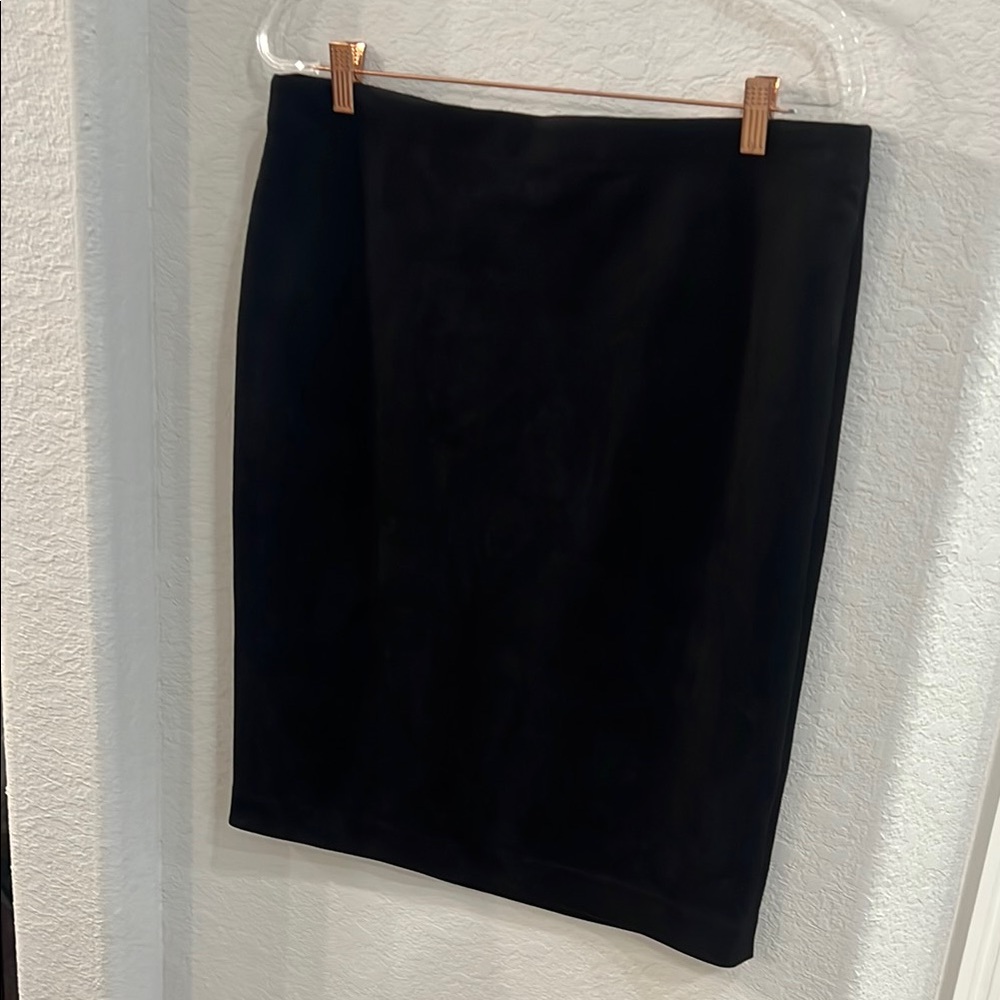 Philosophy Black Faux Suede Pencil Skirt Size XL